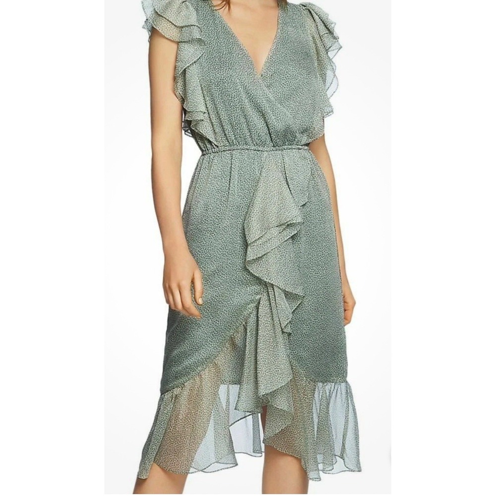 1. State Women's Green Meadow‎ Sweet Printed High-Low Wrap Dress Size Large NWT